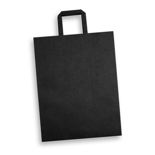 Extra Large Flat Handle Paper Bags Black